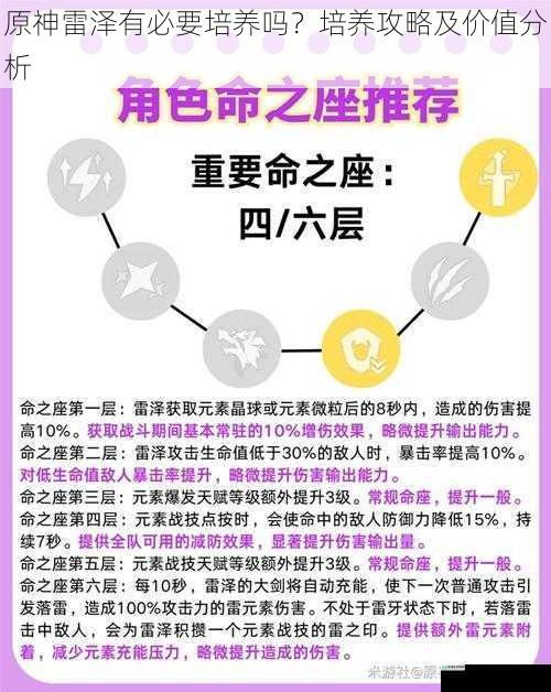 原神雷泽有必要培养吗?培养攻略及价值分析