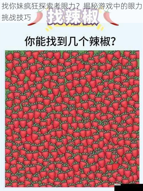 找你妹疯狂探索考眼力?揭秘游戏中的眼力挑战技巧