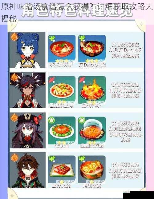 原神味噌汤食谱怎么获得?详细获取攻略大揭秘