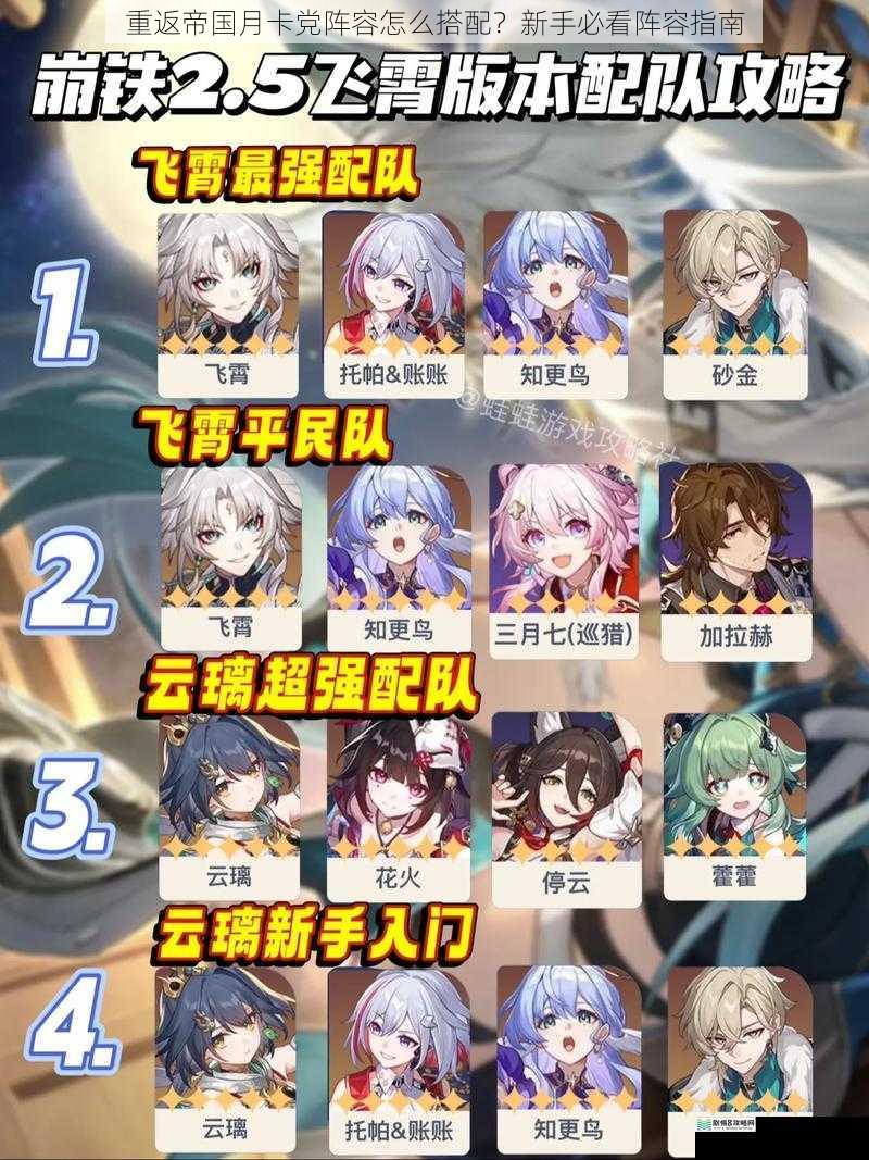 重返帝国月卡党阵容怎么搭配?新手必看阵容指南