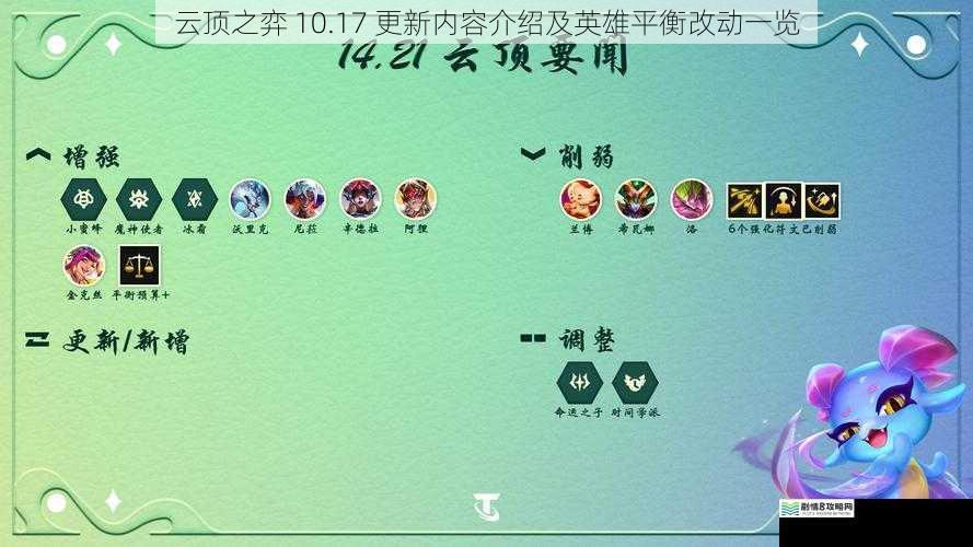云顶之弈 10.17 更新内容介绍及英雄平衡改动一览