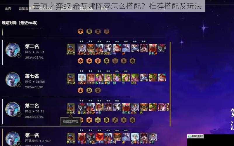 云顶之弈s7 希瓦娜阵容怎么搭配?推荐搭配及玩法