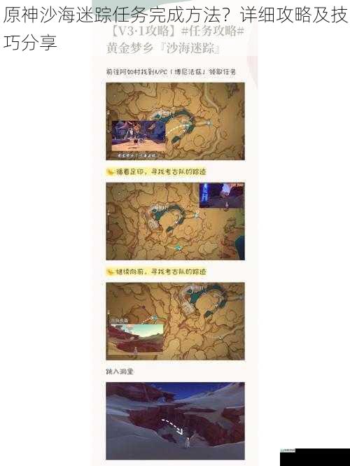 原神沙海迷踪任务完成方法?详细攻略及技巧分享