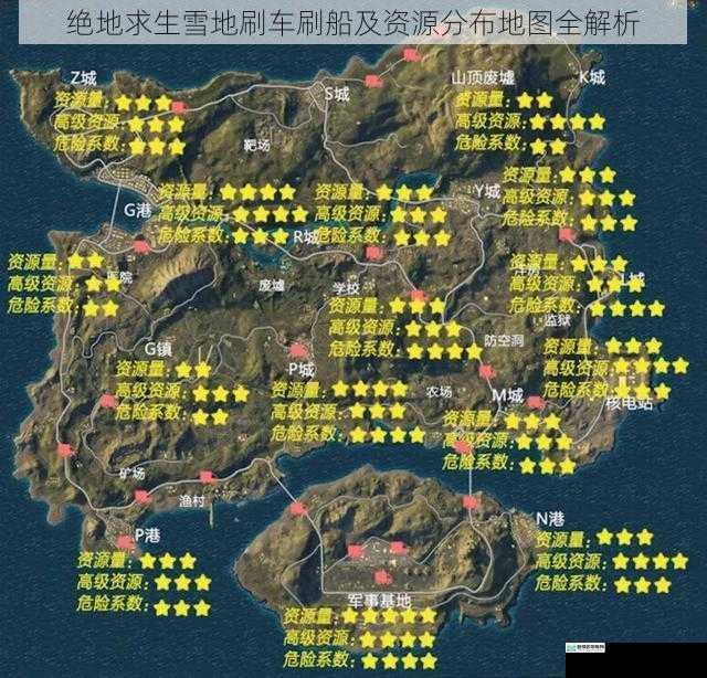 绝地求生雪地刷车刷船及资源分布地图全解析