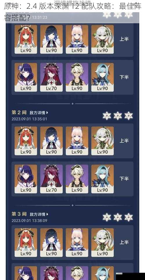 原神:2.4 版本深渊 12 配队攻略:最佳阵容搭配?
