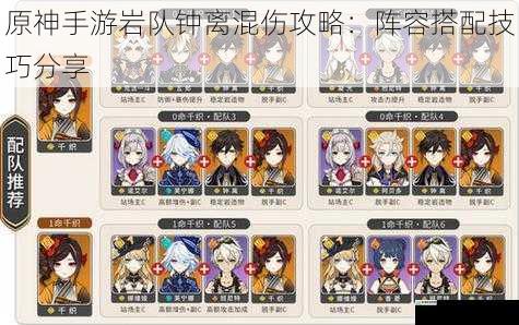 原神手游岩队钟离混伤攻略:阵容搭配技巧分享
