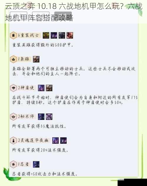 云顶之弈 10.18 六战地机甲怎么玩?六战地机甲阵容搭配攻略