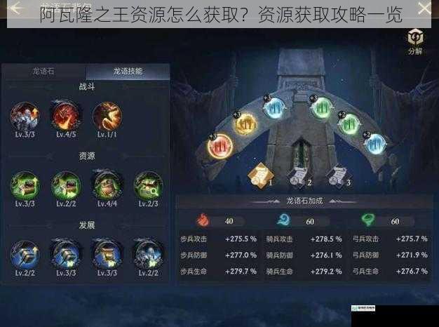 阿瓦隆之王资源怎么获取?资源获取攻略一览