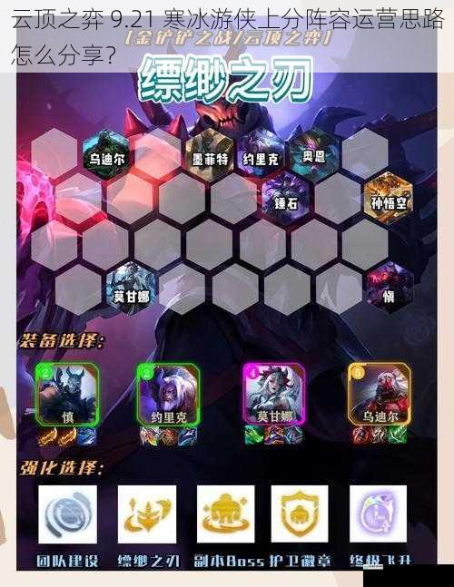 云顶之弈 9.21 寒冰游侠上分阵容运营思路怎么分享?