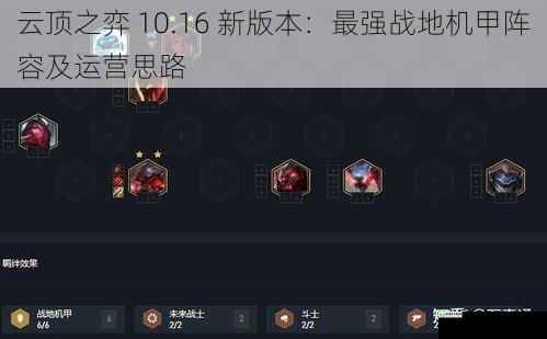 云顶之弈 10.16 新版本:最强战地机甲阵容及运营思路