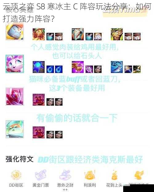 云顶之弈 S8 寒冰主 C 阵容玩法分享:如何打造强力阵容?