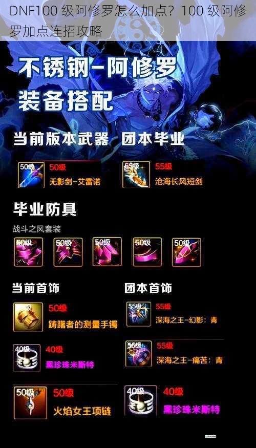 DNF100 级阿修罗怎么加点?100 级阿修罗加点连招攻略