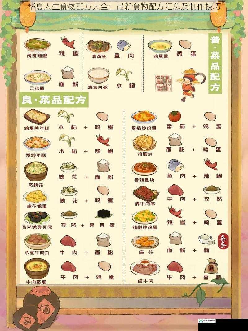 华夏人生食物配方大全:最新食物配方汇总及制作技巧
