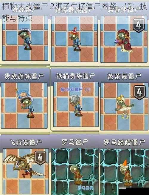 植物大战僵尸 2旗子牛仔僵尸图鉴一览:技能与特点