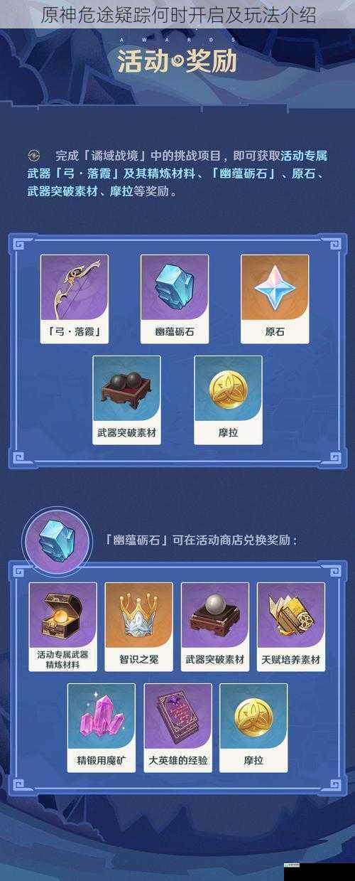 原神危途疑踪何时开启及玩法介绍