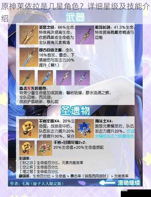 原神莱依拉是几星角色?详细星级及技能介绍