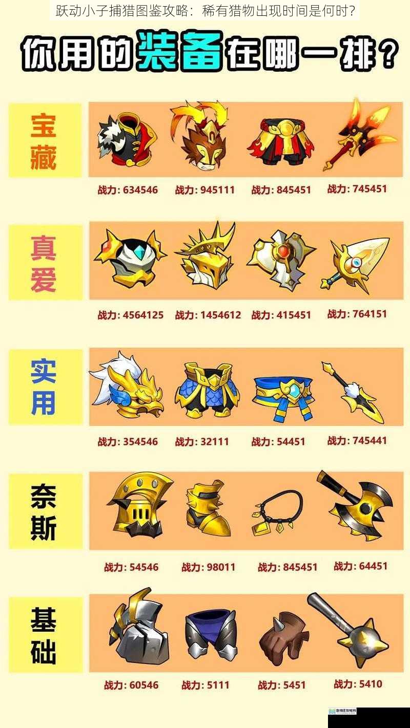 跃动小子捕猎图鉴攻略:稀有猎物出现时间是何时?