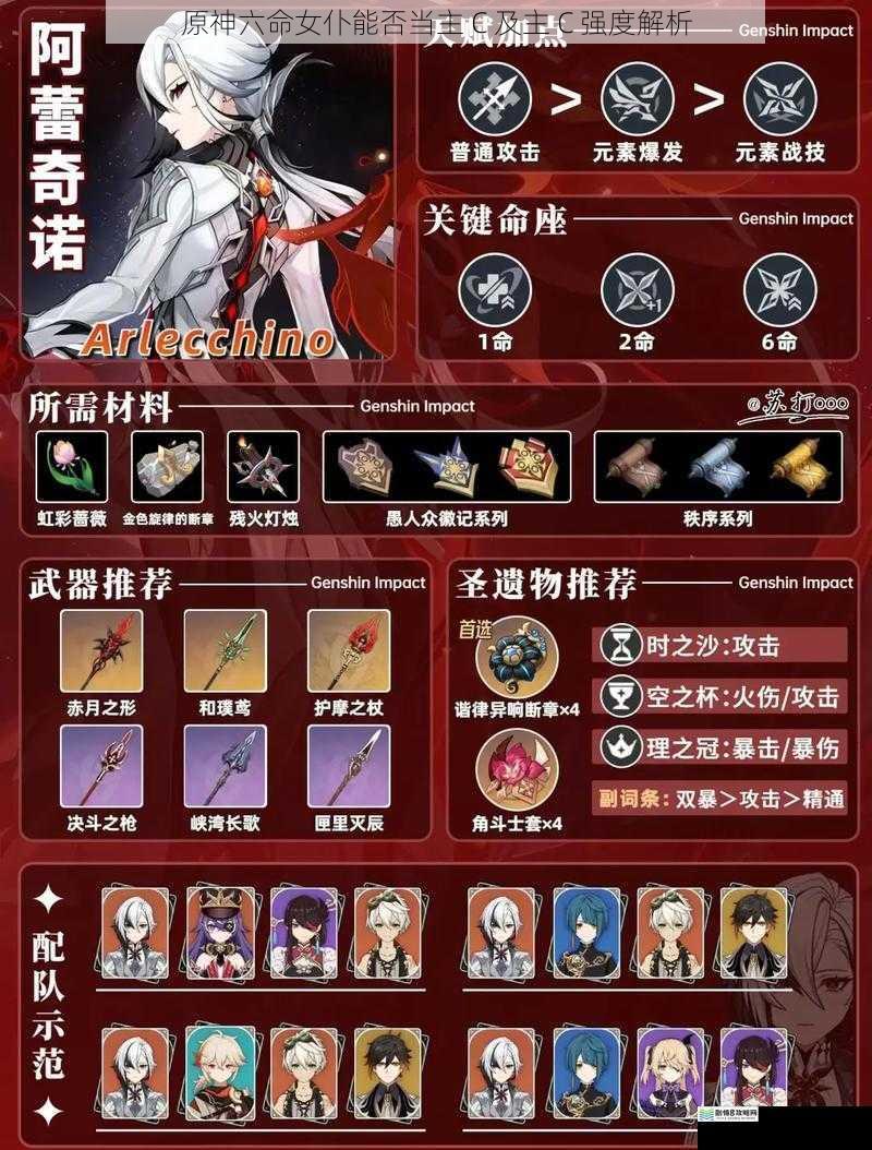 原神六命女仆能否当主 C 及主 C 强度解析