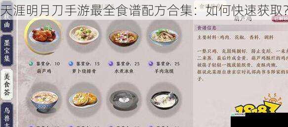 天涯明月刀手游最全食谱配方合集:如何快速获取?