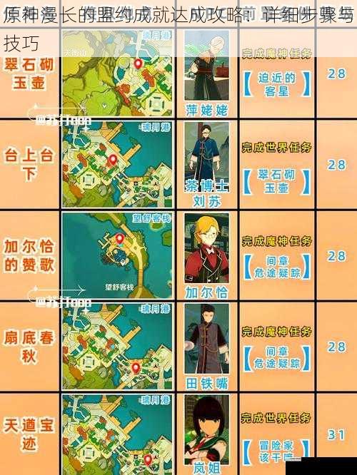 原神漫长的盟约成就达成攻略:详细步骤与技巧