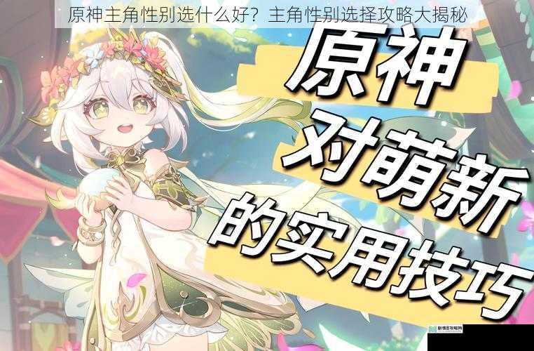 原神主角性别选什么好?主角性别选择攻略大揭秘
