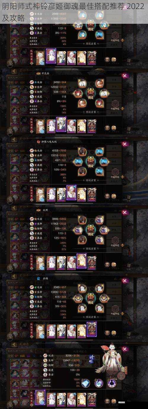 阴阳师式神铃彦姬御魂最佳搭配推荐 2022 及攻略