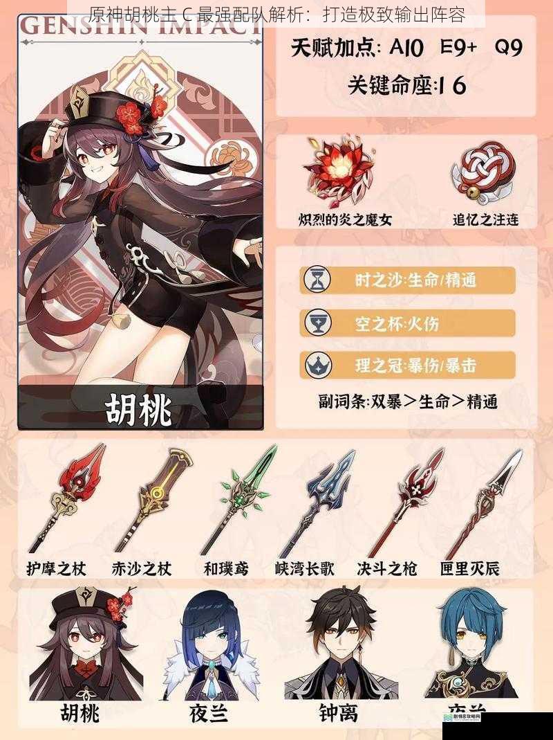 原神胡桃主 C 最强配队解析:打造极致输出阵容