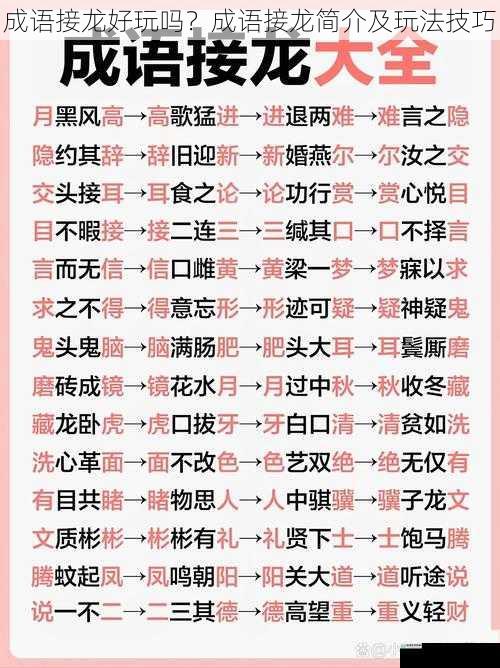 成语接龙好玩吗?成语接龙简介及玩法技巧