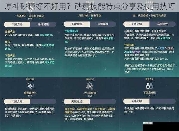 原神砂糖好不好用?砂糖技能特点分享及使用技巧