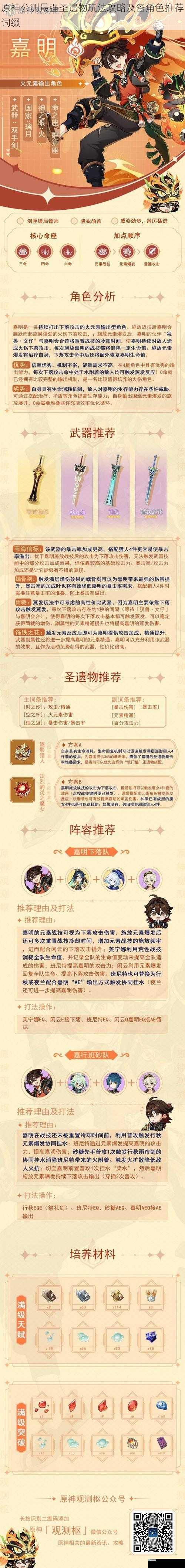 原神公测最强圣遗物玩法攻略及各角色推荐词缀