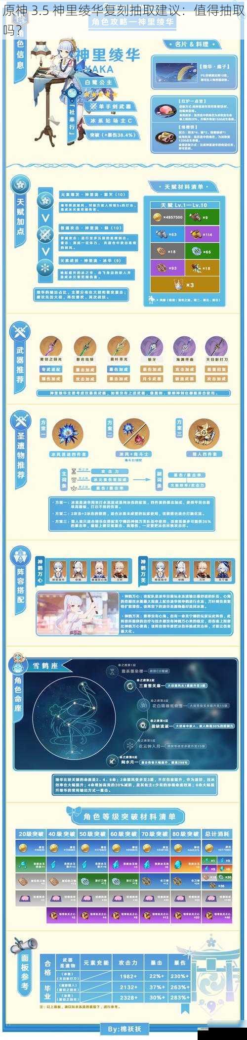 原神 3.5 神里绫华复刻抽取建议:值得抽取吗?