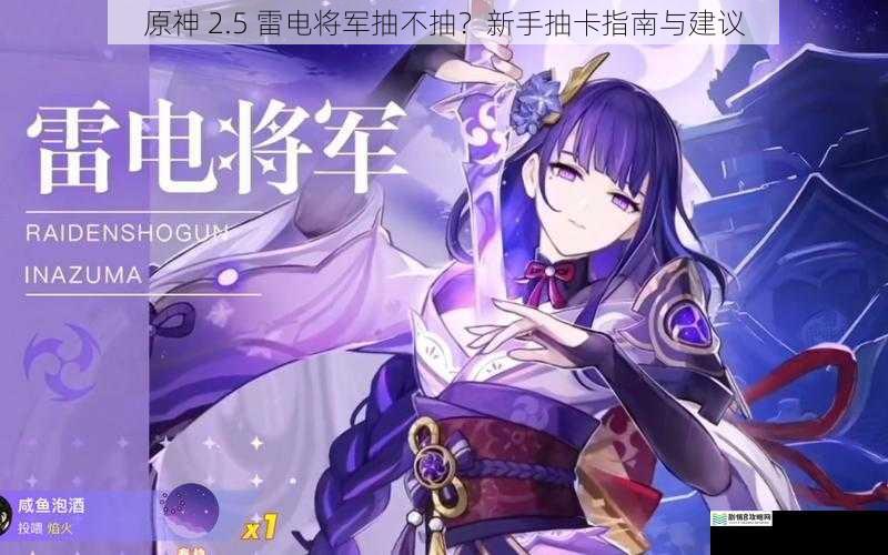 原神 2.5 雷电将军抽不抽?新手抽卡指南与建议