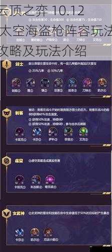 云顶之弈 10.12 太空海盗枪阵容玩法攻略及玩法介绍