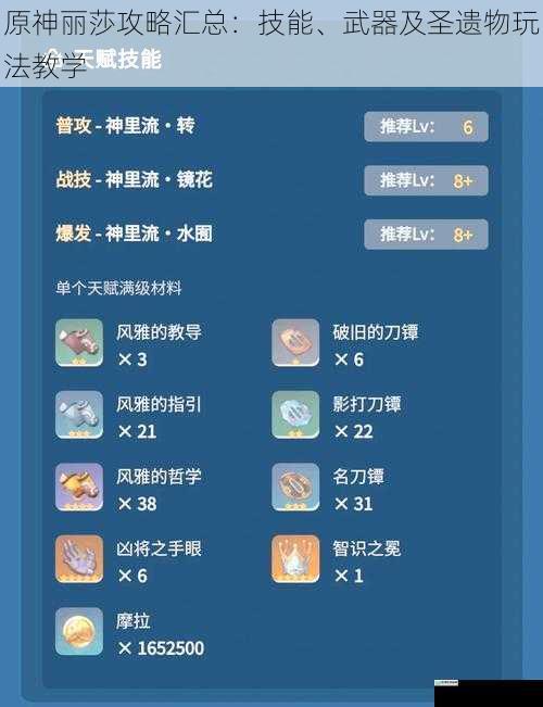 原神丽莎攻略汇总:技能、武器及圣遗物玩法教学