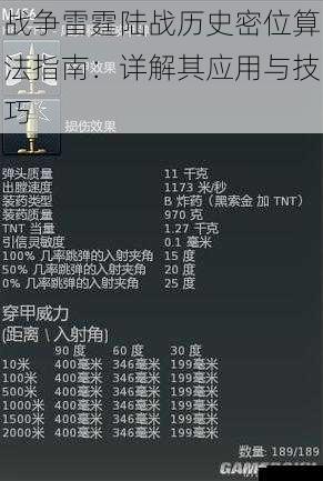 战争雷霆陆战历史密位算法指南:详解其应用与技巧