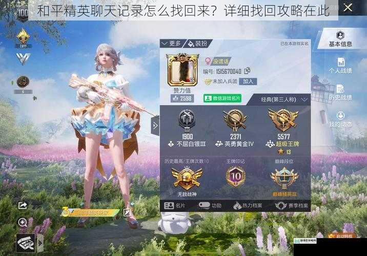 和平精英聊天记录怎么找回来?详细找回攻略在此