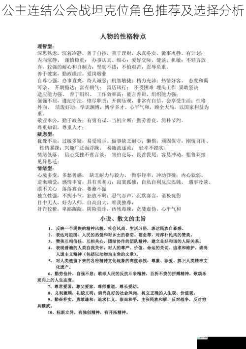 角色特点