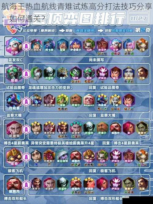 合理搭配阵容