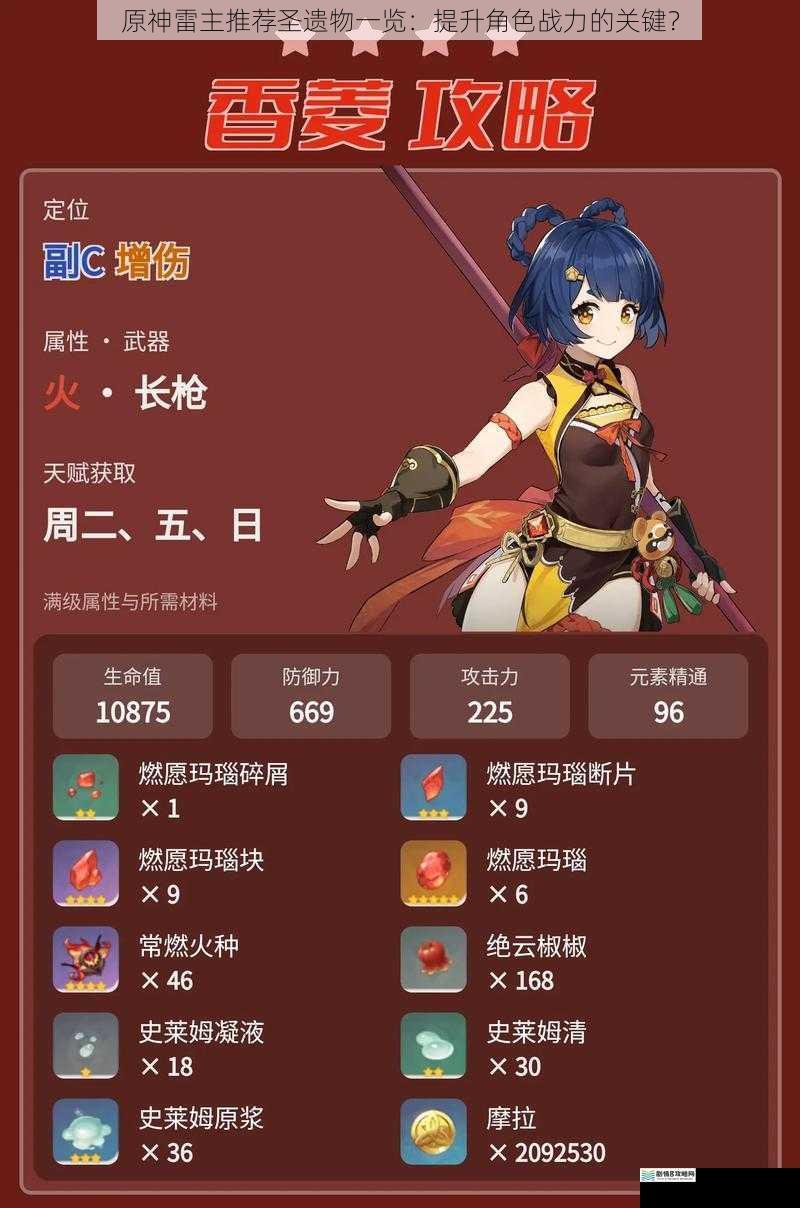 雷主推荐圣遗物:华馆梦醒形骸记
