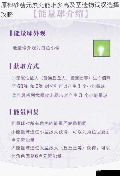 元素充能效率与循环