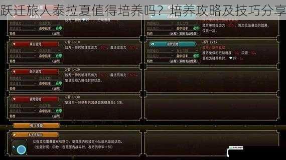 角色定位与技能分析