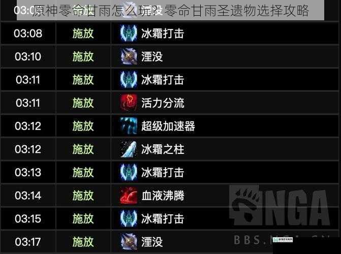 输出循环与技能搭配