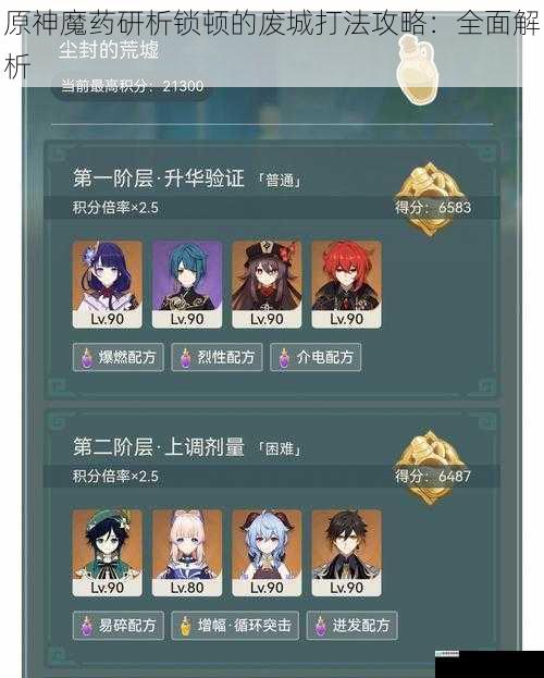 原神魔药研析锁顿的废城打法攻略:全面解析