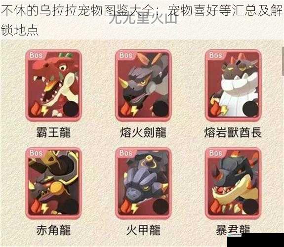 不休的乌拉拉宠物图鉴大全:宠物喜好等汇总及解锁地点