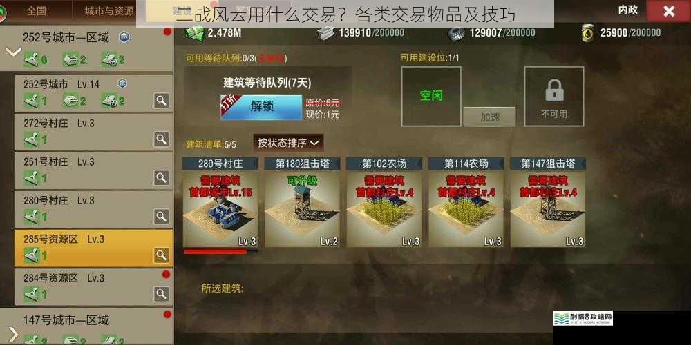 二战风云用什么交易?各类交易物品及技巧