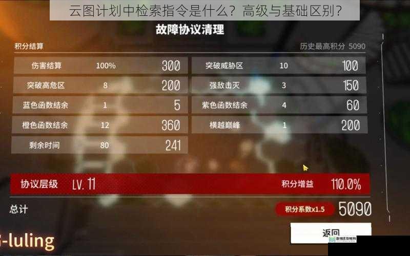 云图计划中检索指令是什么?高级与基础区别?