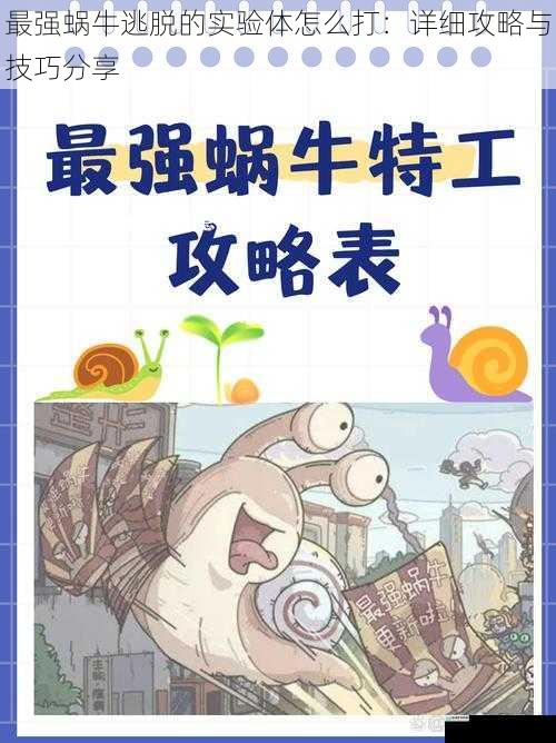 最强蜗牛逃脱的实验体怎么打:详细攻略与技巧分享