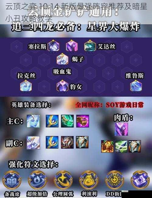 云顶之弈 10.14 新版最强阵容推荐及暗星小丑攻略教学