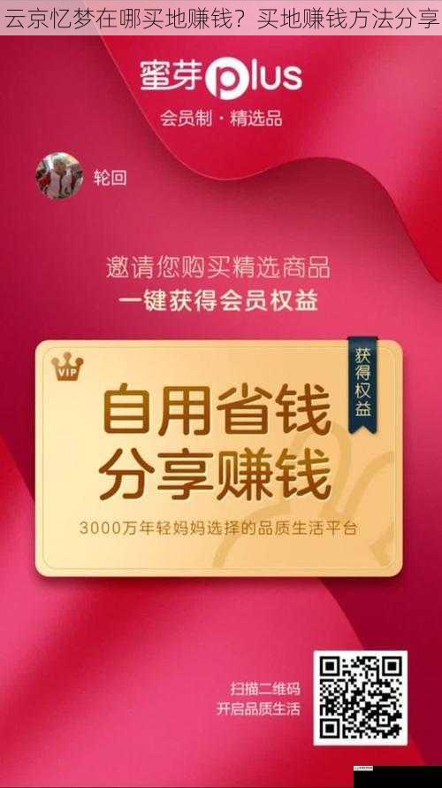 云京忆梦在哪买地赚钱?买地赚钱方法分享