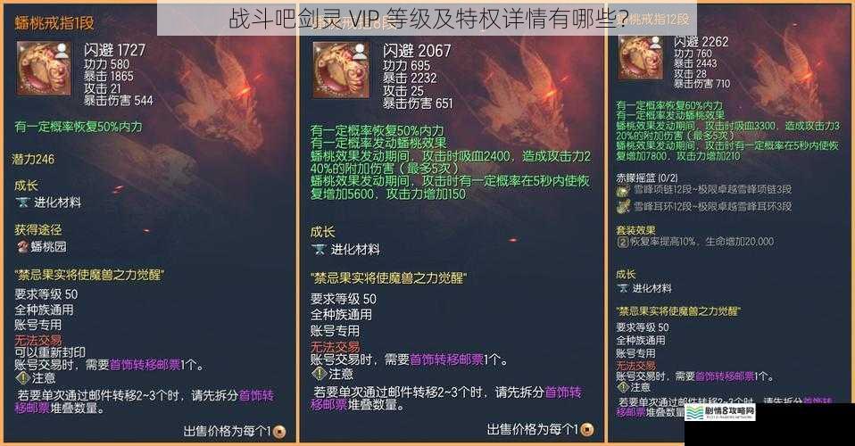 战斗吧剑灵 VIP 等级及特权详情有哪些?